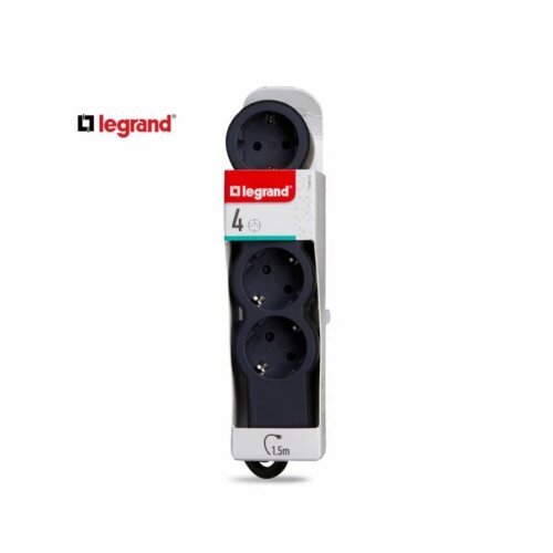 Legrand 694553 produžni blok 4X2P+E 1.5M (crna/t.siva) Slike