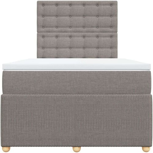 VidaXL Krevet s oprugama i madracem smeđesivi 120 x 190 cm od tkanine Slike