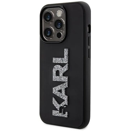  Originalna torbica KARL LAGERFELD Hardcase KLHCP15X3DMBKCK za iPhone 15 PRO MAX (3D Logo Glitter / crna) Slike