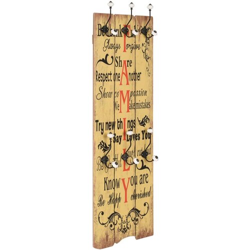 vidaXL Stenski obešalnik s 6 kljukicami 120x40 cm FAMILY, (20768538) Cene