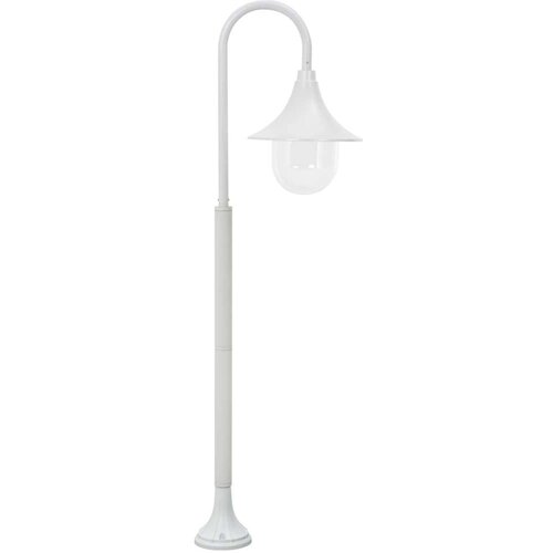 VidaXL vrtna stupna svjetiljka od aluminija E27 120 cm bijela Slike