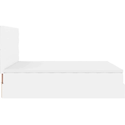 VidaXL Otomanski okvir kreveta s madraca bijela 180x200cm umjetna koža Slike
