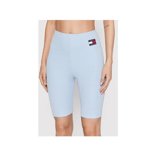 Tommy Jeans Športne kratke hlače Rib Badge Cycle DW0DW13590 Modra Slim Fit