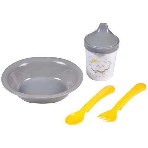 B&amp;eacute;b&amp;eacute; Douceur Plastičan dječji set posuđa 4 kom Cloud &amp;ndash; Slike