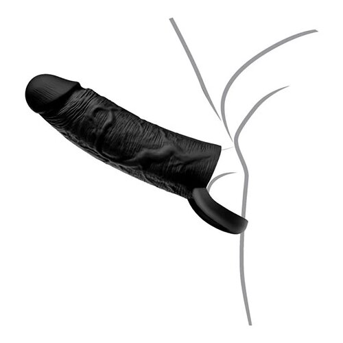 Inferno Penis Sleeve Liquid Silicone Ring 20cm Black Slike