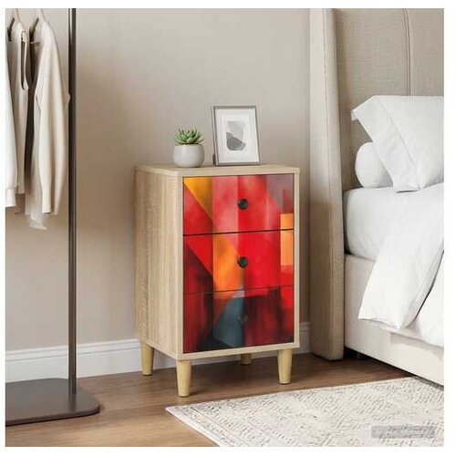 VidaXL Noćni ormar HEESCH 2 kom. Hrast sonoma 36 x 33 x 60 cm - Tiskanje boja 2 Slike