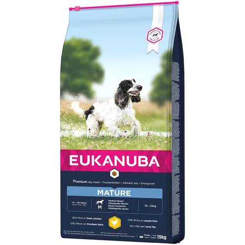 Eukanuba Thriving Mature Medium Breed piščanec - 15 kg