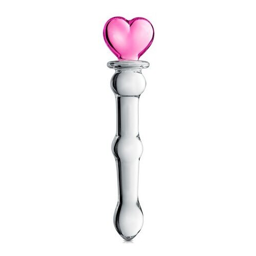 Glossy Dildo sa srcem, 20cm, Stakleni Cene
