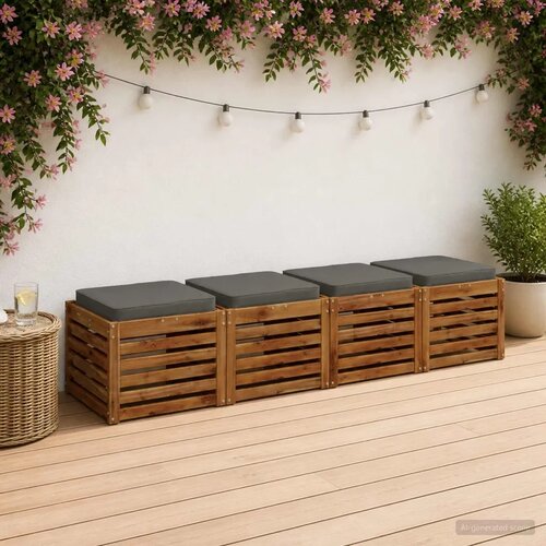  Jastučići za sjedalo od 4 dijela VUGHT 4 pcs 100% poliester - Siva (melange) 50 x 50 cm 4 Cijene