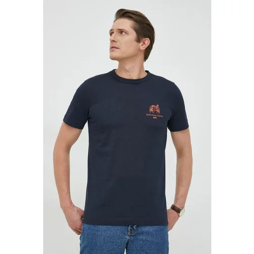 Selected Homme Bombažna kratka majica mornarsko modra barva