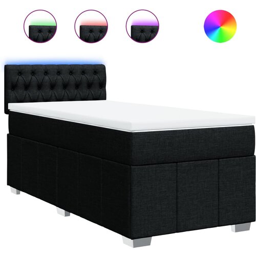 Maison Chic Box spring postelja - Vzmetna postelja z vzmetnico črna 80x200 cm blago SL4755, (21887941) Cene