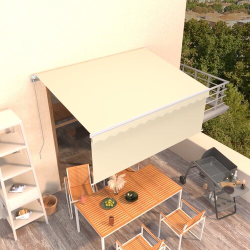VidaXL Tenda na ručno uvlačenje s roletom 3 5 x 2 5 m krem Slike