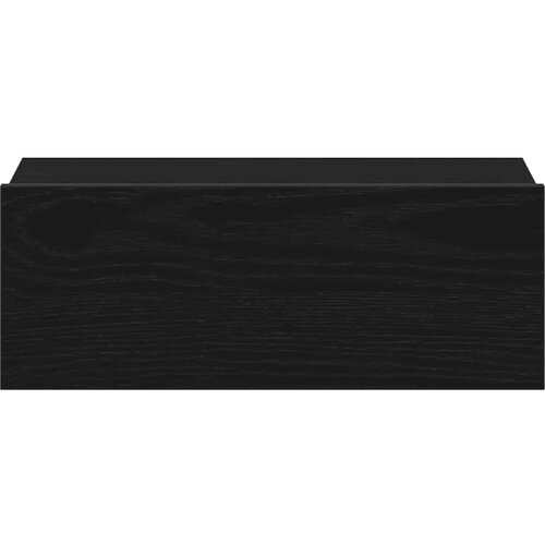  Plutajući noćni ormarić crni hrast 40x32x15 cm inženjerski drvo Slike