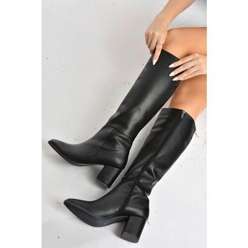 Fox Shoes Women&amp;#039;s Black Thick Heeled Boots Slike