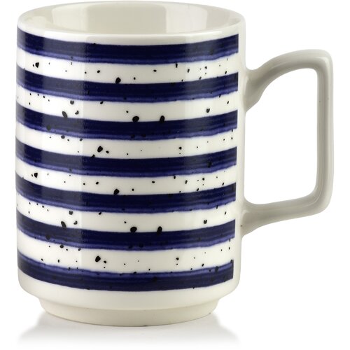 Mondex skodelica porcelan AffekDesign Joy 8x11x10cm modre črte 1kos, (5000300836) Cene