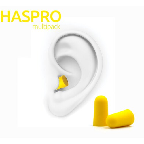  Čepki Za U&amp;scaron;esa Iz Pene - Haspro Tube50 Yellow - 50 Parov Slike