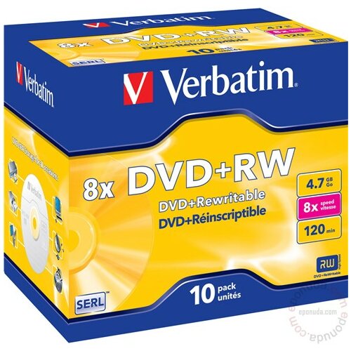Verbatim DVD+RW 4.7GB 8X 43527 disk Slike