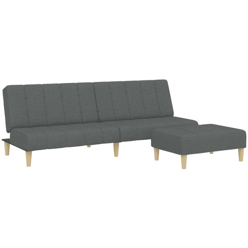 Maison Chic kavč - Sofa - Kanape dvosed z leži&amp;scaron;čem in stolčkom za noge temno sivo blago, (21727600) Slike