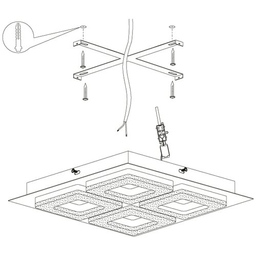 Eglo Fradelo 1 zidna/plafonjera/4, led, 4x4w, 4x400lm, crna/čelik/kristal Slike