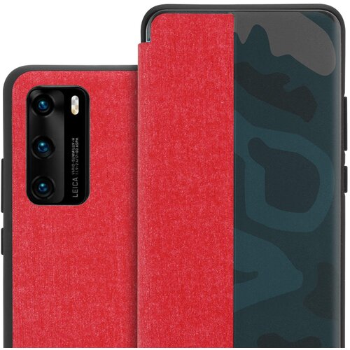Cadorabo Ohi&scaron;je, združljivo z Huawei P40 v rdeča - Pametni ovitek v videzu vlaken - Za&scaron;čitni ovitek s funkcijo stojala, (20558529) Cene