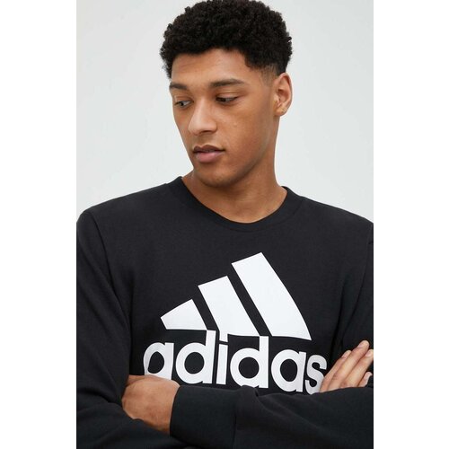 Adidas Bombažen pulover mo&amp;scaron;ka, črna barva Slike