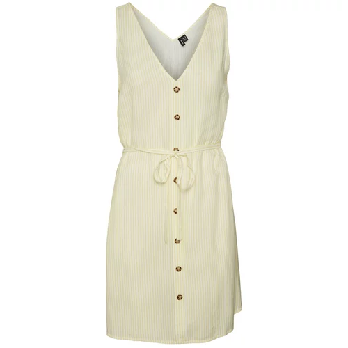 Vero Moda Ljetna haljina 'BUMPY' žuta / bijela