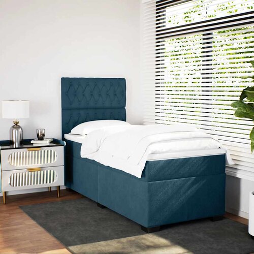 Box spring krevet s madracem plavi 80 x 200 cm bar&amp;scaron;unasti Slike