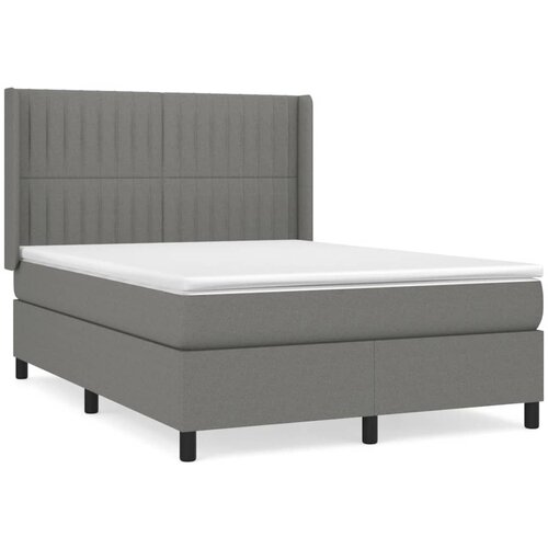 Maison Chic Box spring postelja - Vzmetna postelja z vzmetnico temno siva 140x200 cm blago SL2008, (21909181) Cene