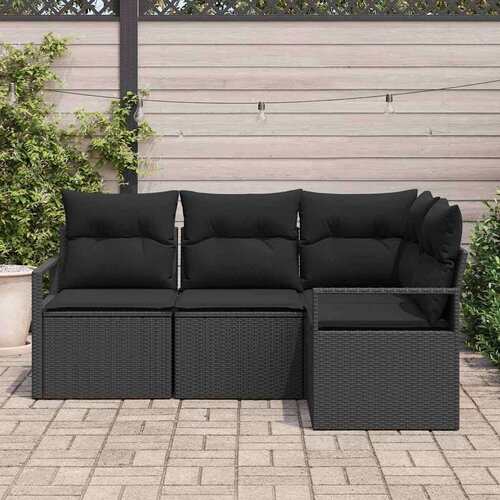  Set sofe s jastukom s pohranom 4 pcs Crna poliratan Slike