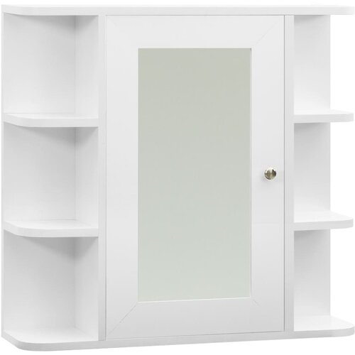 Maison Chic Kopalniška omarica - Kopalniški kabinet z ogledalom bela 66x17x63 cm MDF, (21794839) Cene