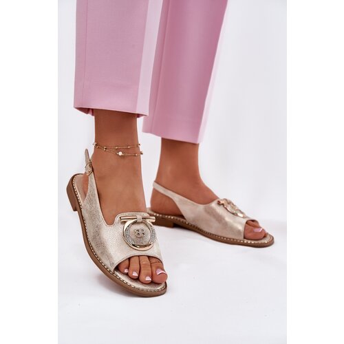 S. BARSKI Elegant Sandals With Decoration On Flat Heel S.Barski Slike