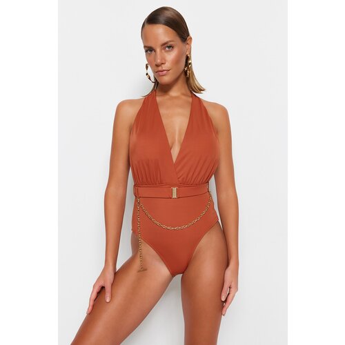 Trendyol Swimsuit - Brown - Plain Slike