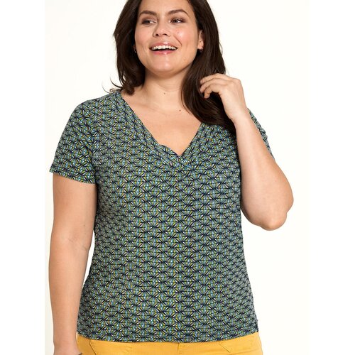 Tranquillo Green Patterned T-Shirt - Women Cene