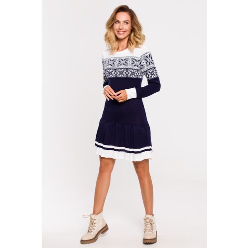 Made Of Emotion Woman&amp;#039;s Sweater MXS01 Navy Blue Slike