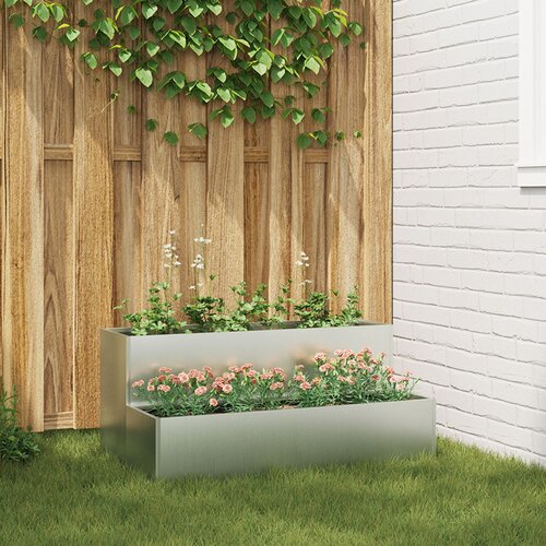 vidaXL Vrtni sadilnik Galvanizirano jeklo 100 x 60 x 45 cm Vzdržljiv Cene