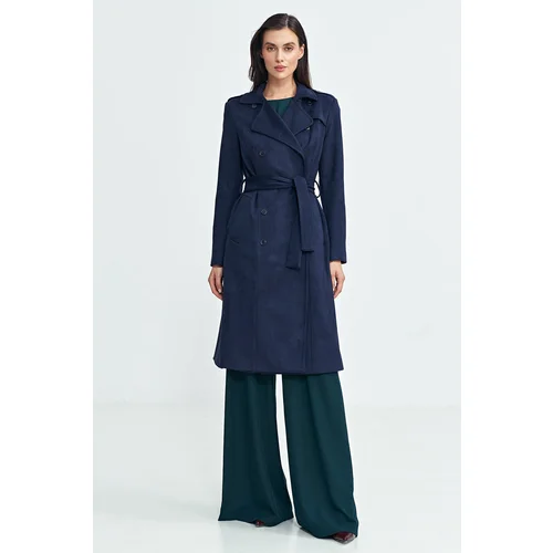 Nife Woman's Coat PL22 Navy Blue