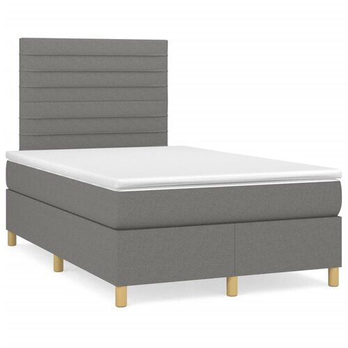 The Living Store Box spring postelja z vzmetnico temno siva 120x190 cm blago - Box Spring Postelja, (21498225) Cene