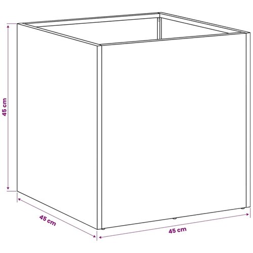  Vrtna saksija Antracit 45 x 45 x 45 cm Čelična vrata - Antracit 45 x 45 x 45 cm 1 Slike