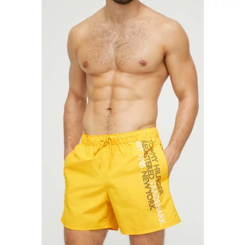 Tommy Hilfiger Kopalne kratke hlače rumena barva