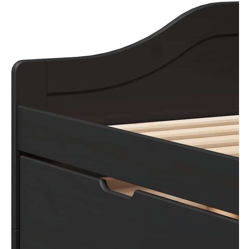 vidaXL Dnevni krevet s 3 ladice bez madraca "IRUN" crni 90x200 cm Cijene