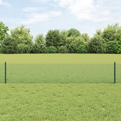 vidaXL Varjena žičnata ograja s 22 U stebrički Zelena 0.4x50 m Jeklo Cene