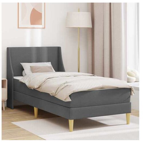 vidaXL Okvir kreveta s madracem Tamnosiva 90 x 190 cm Tkanina - Tamno siva 90 x 190 cm Cijene
