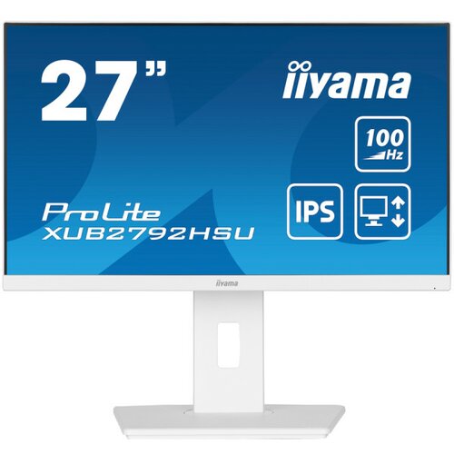 Iiyama 27" WHITE ETE IPS-panel, 1920x1080@100Hz, 250cdm˛, 15cm Height Adj. Stand, Speakers, HDMI, DisplayPort, 0,4ms (MPRT), FreeSync, USB 4x3.2 ( Cene