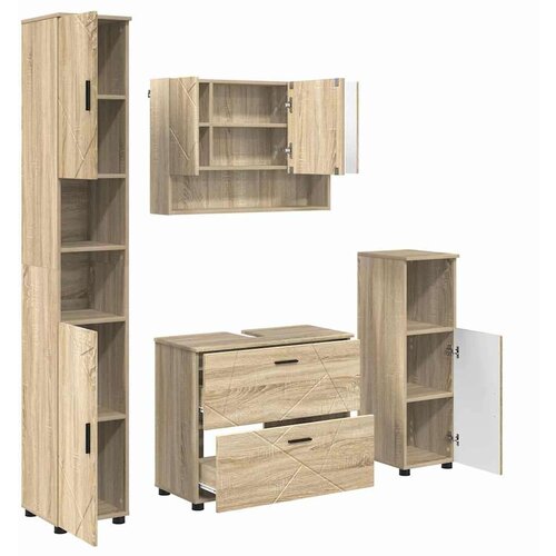 vidaXL Set namještaja za kupaonicu 4 pcs sonoma hrast 30 x 35 x 192 cm Cene