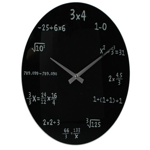Zidni matematički sat crni Slike
