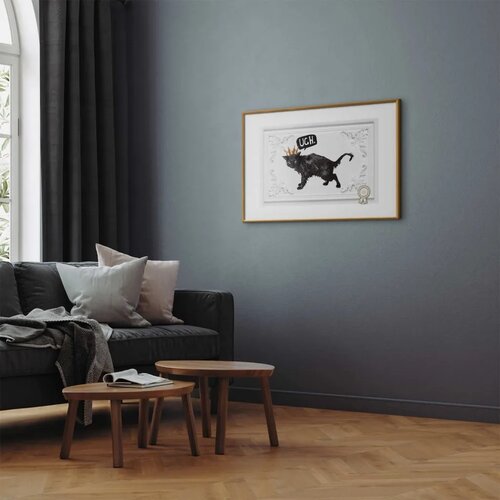  Plakat - Cat with a Crown 60x40 Zlatni okvir s margom Cene