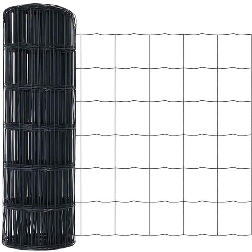 Euro ograda s &amp;scaron;picama 50 x 0,4 m Čelik premazan PVC-om Siva Slike