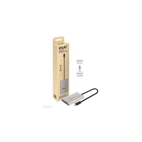 VIDEO adapter Club 3D Thunderbolt 3 to HDMI 2.0 Dual Monitor 4K60Hz M/F CSV-1574 Slike