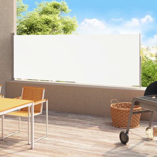 VidaXL Uvlačiva bočna tenda za terasu 220 x 500 cm krem Slike