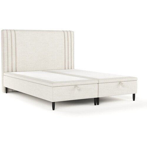 Maison de R&amp;ecirc;ve Bež tapecirani bračni krevet s prostorom za odlaganje 200x200 cm Musca &amp;ndash; Slike